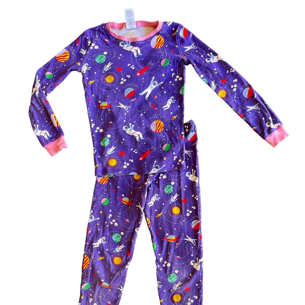 Mini Boden Girls Purple Space Adventure Pajamas size 10